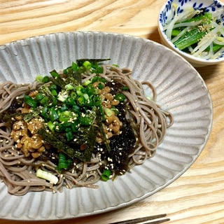 納豆もずく酢蕎麦